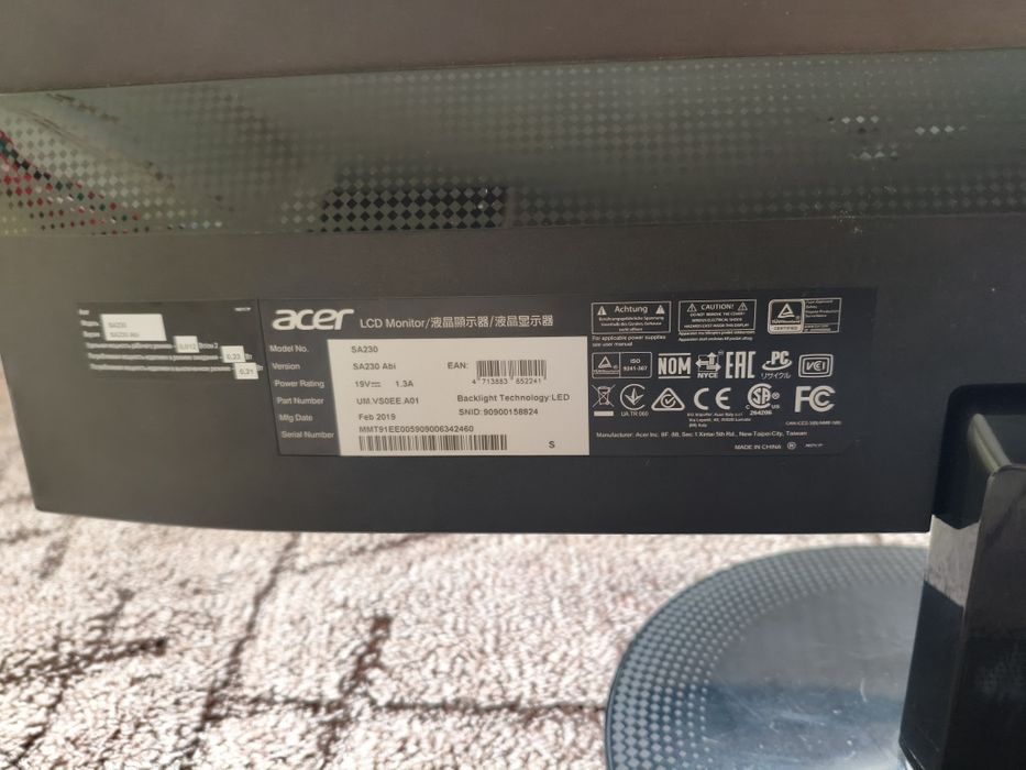 Монитор acer с счупена матрица