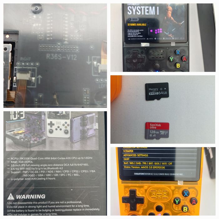 R36S card memorie SanDisk Ultra 128GB consola retro