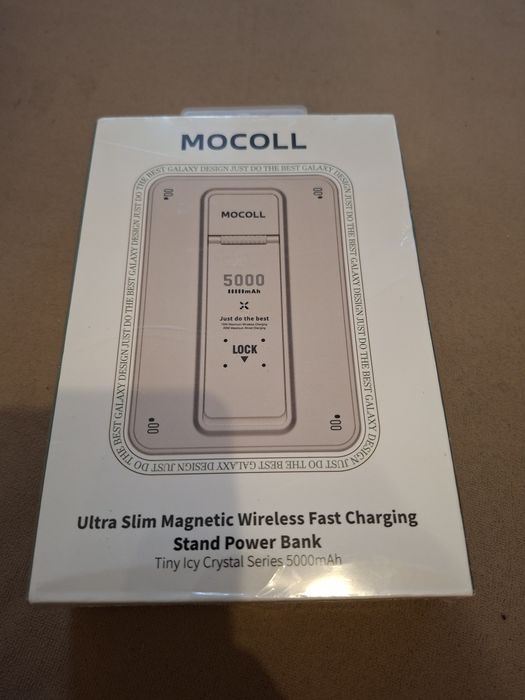 MOCOLL Power Bank 5000mAh с магнитно зареждане и стойка – НОВ