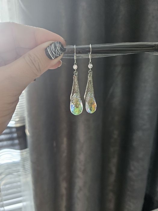 Сребърни обеци със Сваровски