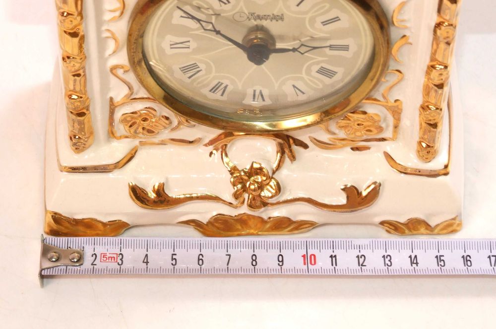 Ceas KAMINI cu porumbei, portelan, Made in England, IDEAL CADOU