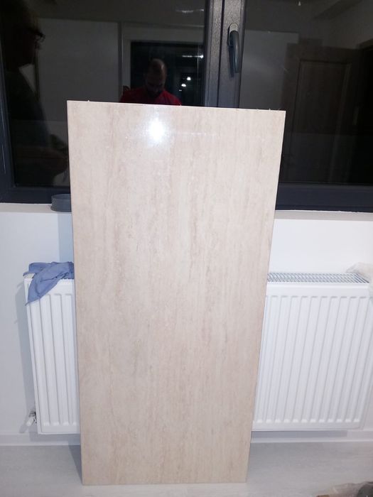 Blat bucătărie nou – 2 buc. 130x60 cm – Alb Cappuccino sidefat lucios