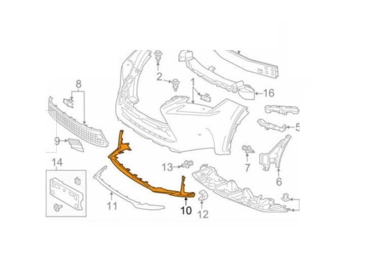 Bandou bara protectie Lexus Nx (Az10), 08.2014-, fata, argintiu