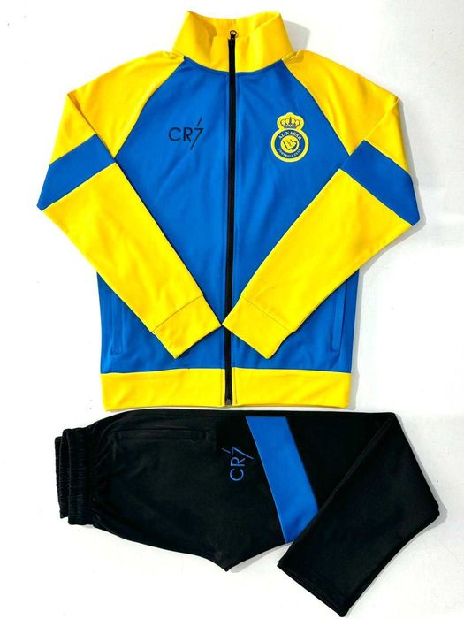New 2025г Роналдо Детски Анцуг Жълт + Син АЛ НАСЪР CRISTIANO RONALDO