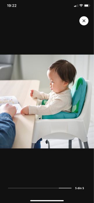 Scaun de copil IIkea cu pernă