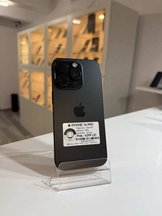  iPhone 16 PRO 256 GB  , 92% ! Garantie 12 luni + cadou