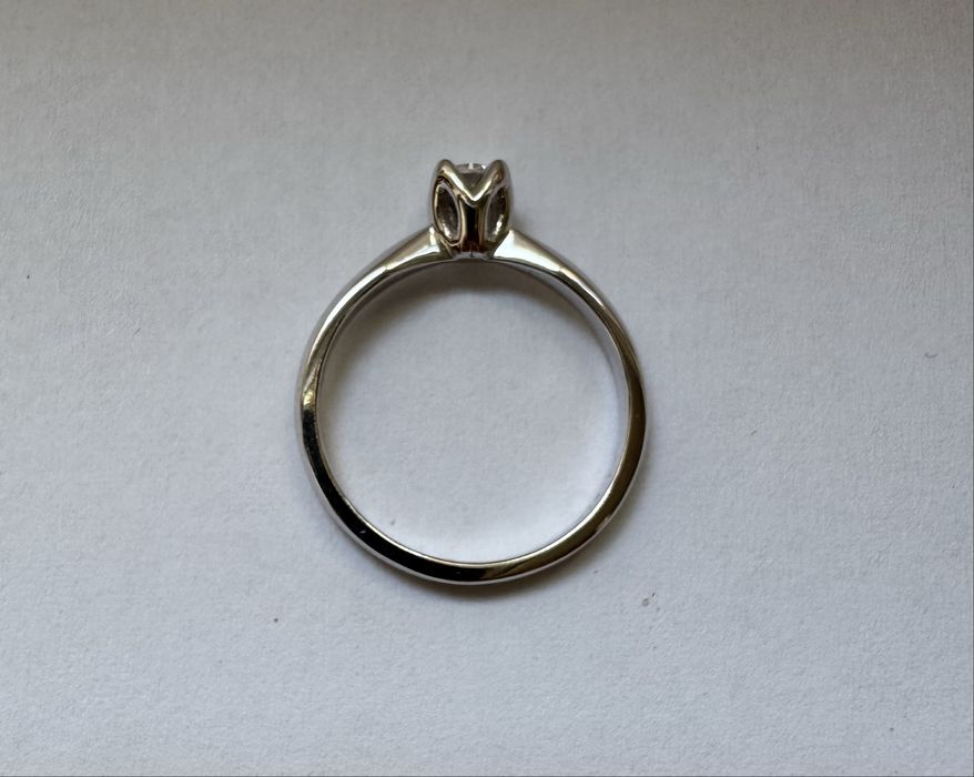 Inel logodna marimea 50 aur alb diamant natural