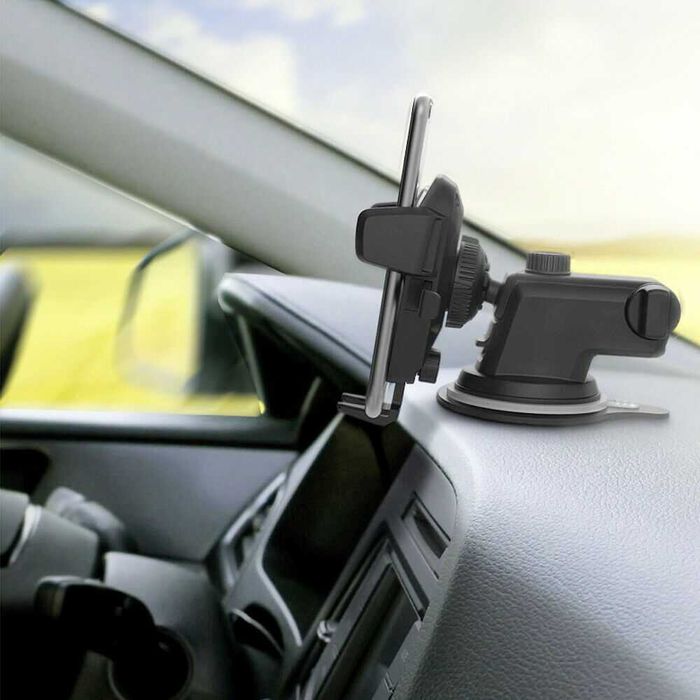 Стойка  за телефон за кола защипване с функция едно докосване