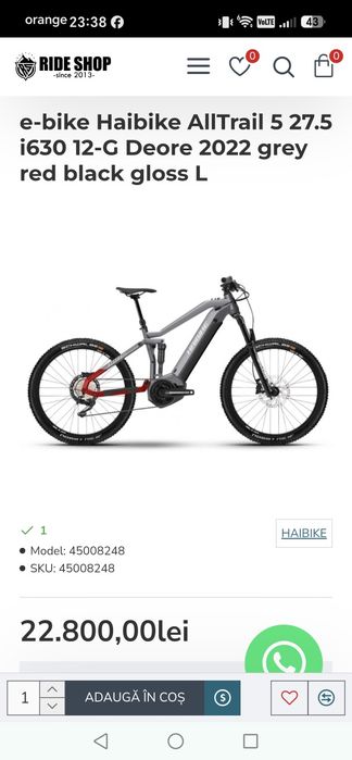 Vând bicicletă electrică full-suspension HAIBIKE 2022