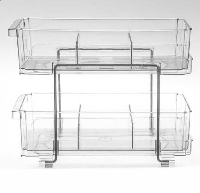 Органайзер 2 нива Mercado Trade, За кухня, баня, Прозрачен