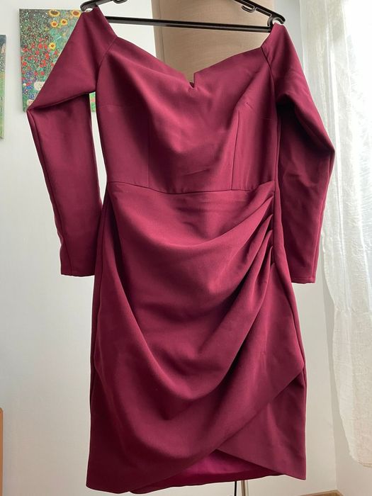 Rochie Amalin, nouă, cu eticheta, culoare Merlot
