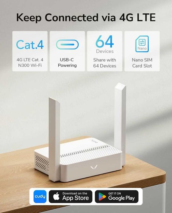 sim kartalik Wifi routrer orginal Cudy LT300
