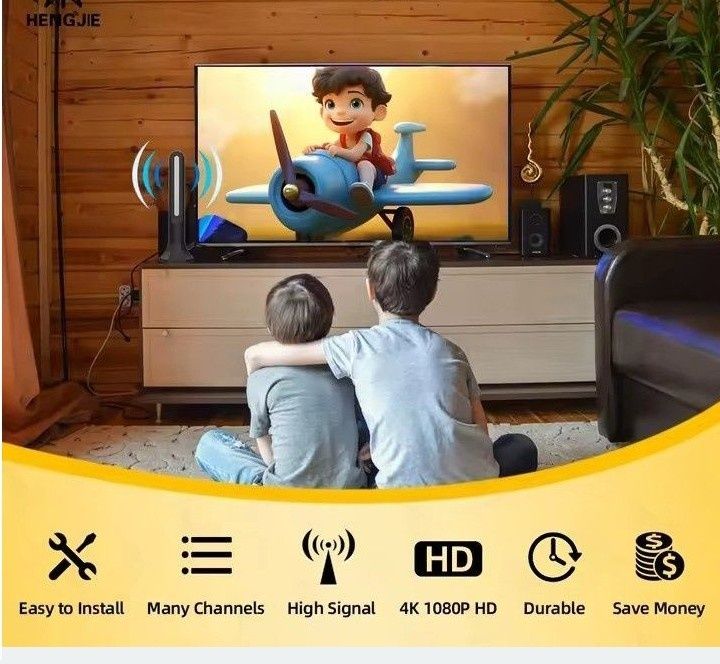 Antena TV Digitala HD cu Amplificator de Semnal,4K