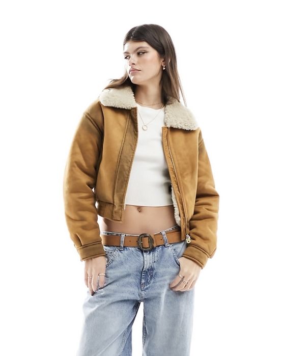 MANGO зимно късо  яке цвят горчица