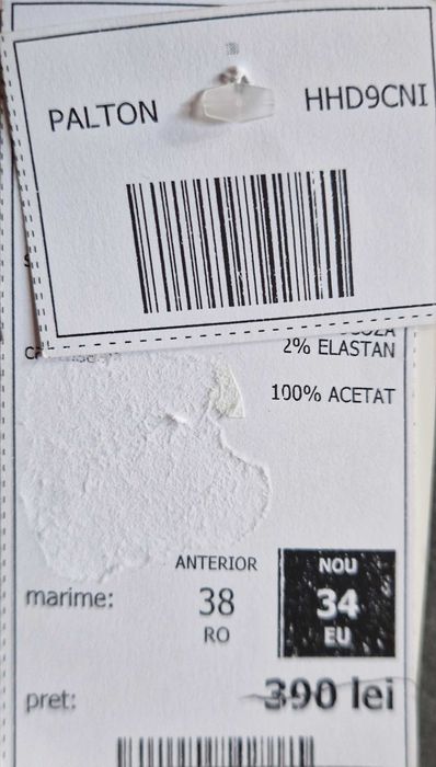 Palton Yokko marimea 34 nou cu rever si buzunare laterale, gri inchis