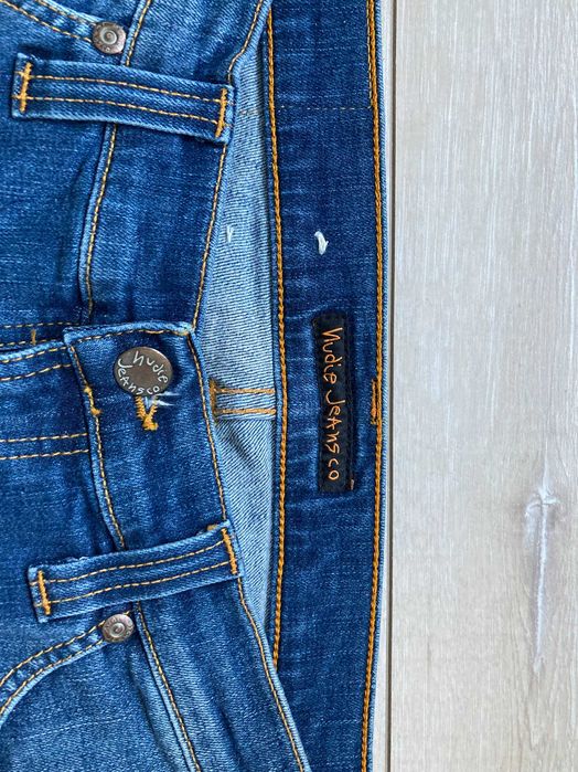 Nudie Tight Long John Bright Blue мъжки дънки размер W28 L34