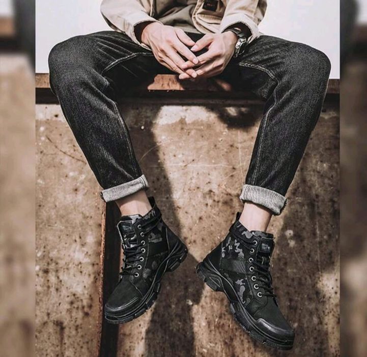 Нови мъжки кубинки камуфлажни непромокаеми ботуши тактически обувки 46