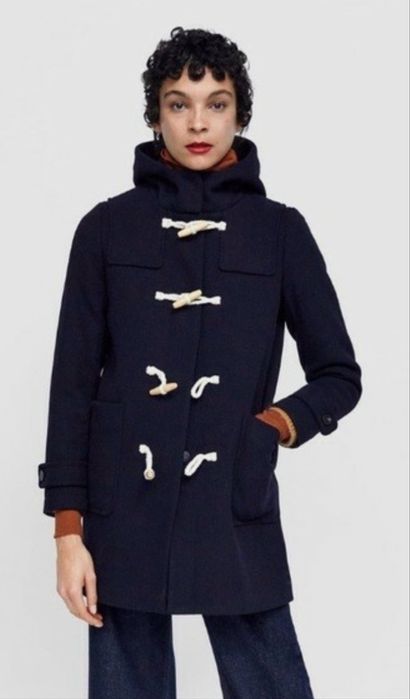 Дамско палто ZARA – тъмносиньо, със съдържание на вълна