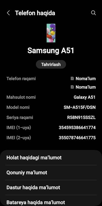 Samsung A51 6/128gb