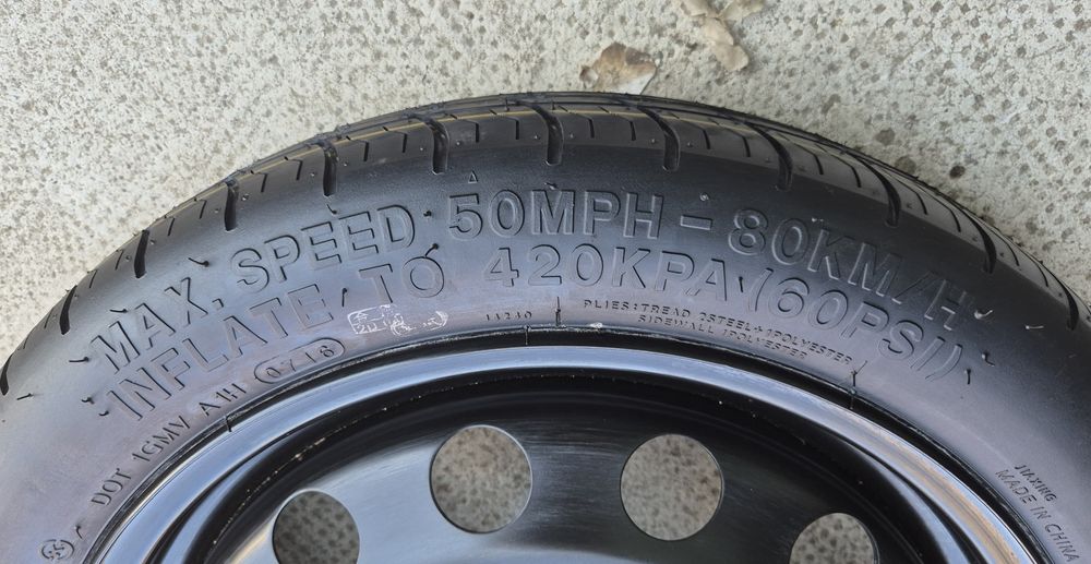 O rezervă slim VW P 125/70 R16 seria 3.5Jx16 ET25,5 - 5x112