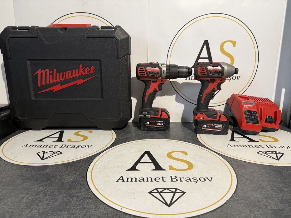 Set Filetante cu percutie Milwaukee M18 BPP2Q-402 4ah 18v