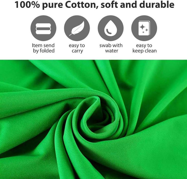 Tканевый фон 3x6м, имеется черный, серый, зеленый и белый.