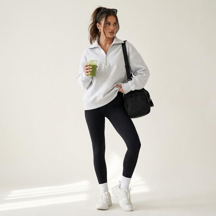 Свитшот женский поло с начесом полузамок polo