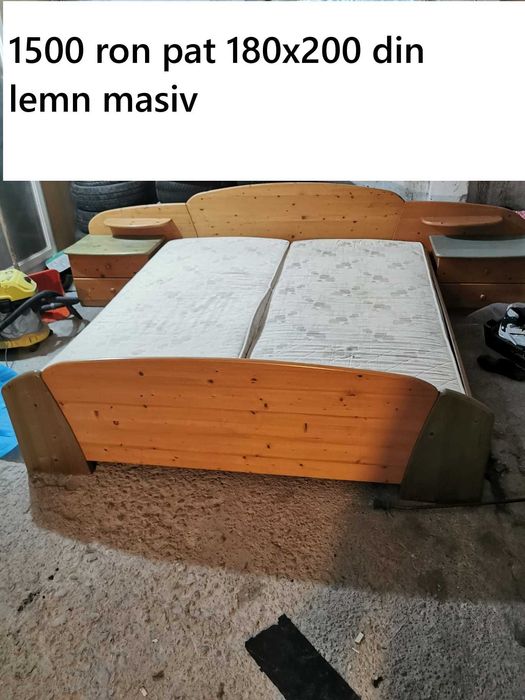Pat din lemn masiv 190x200