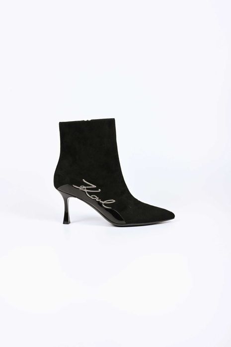 Дамски Боти Karl Lagerfeld SIENNA Signia Ankle Boot 500 - Black Suede