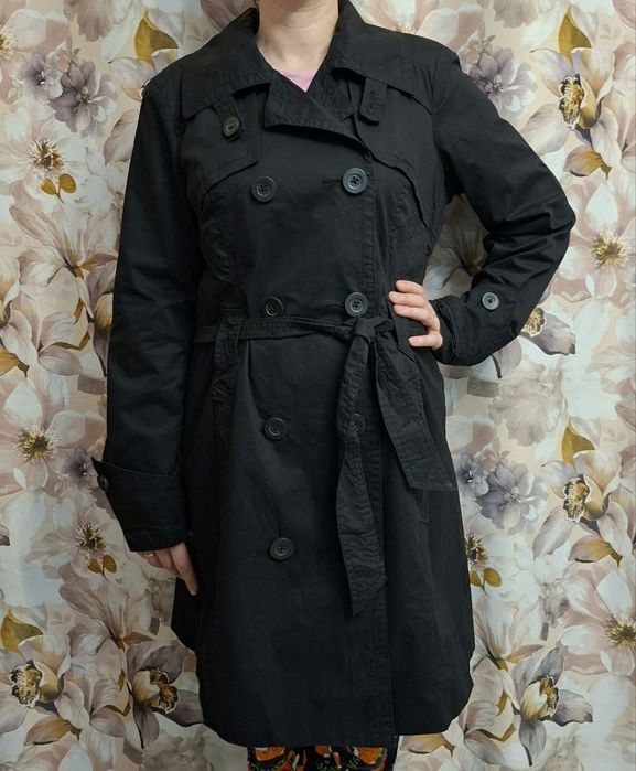 Плащ стильный черный