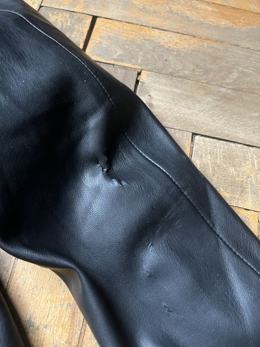 Armani Exchange Faux Leather Jacket Black Кожено Яке Бомбър Еко Кожа