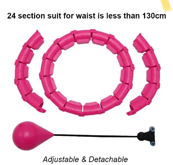 Фитнес обръч розов Hula Hoop утежнен, за отслабване