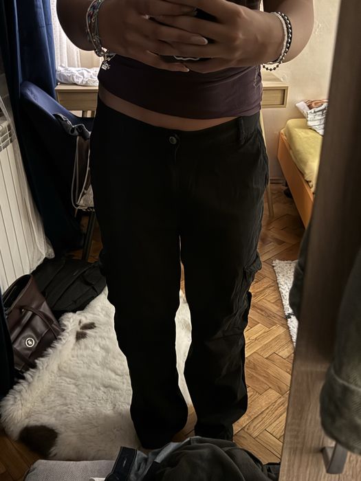 Черен карго панталон Pull&Bear