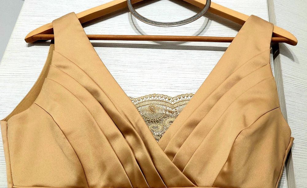 Rochie de ocazie 38 bej auriu