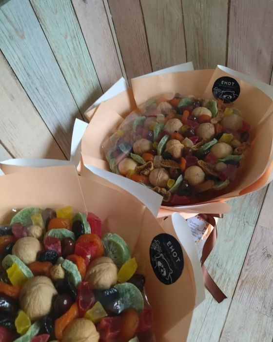 Сухофруктовая корзина. Сухофруктовый букет. Бокс. Сухофрукты Петропавл