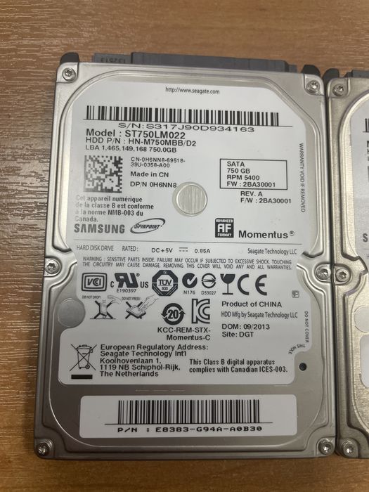 Жесткие диски для ноутбука