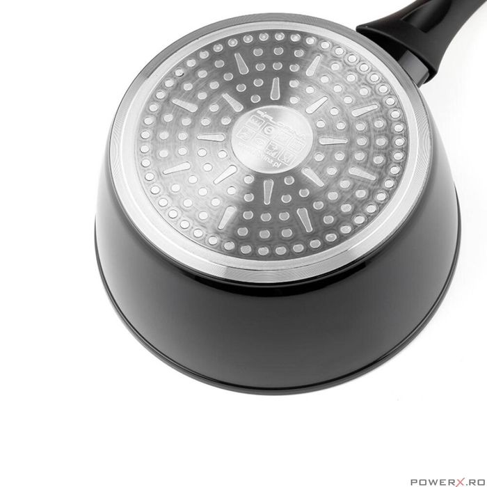 Cratita din aluminiu, cu invelis antiaderent, 16cm, 1.3l, negru,