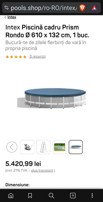 Piscina INTEX  6 m x 6 m x 1.32 m