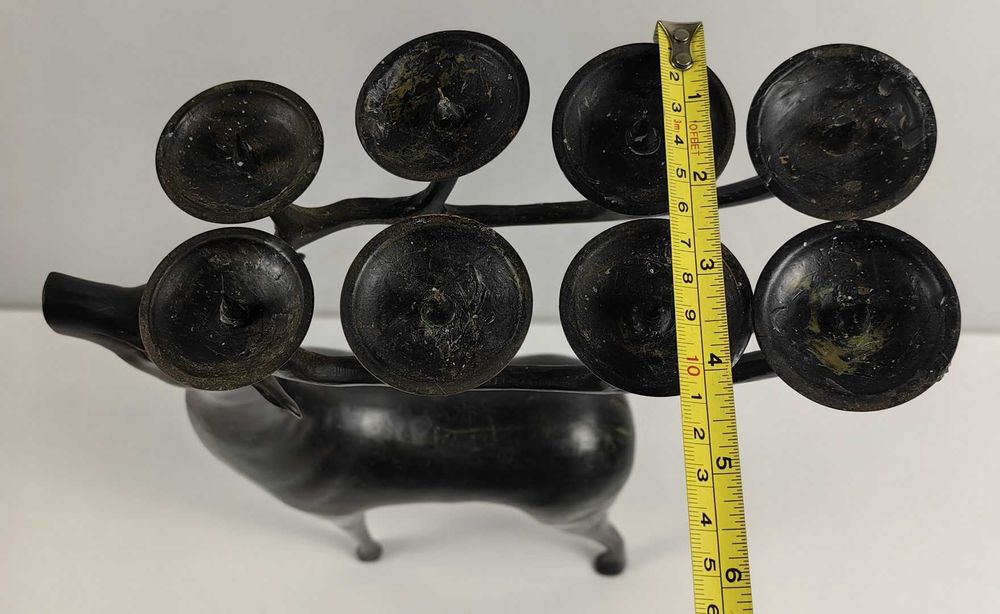 1,775 КГ Разкошен Голям СВЕЩНИК ЕЛЕН РОГА Месинг Или Бронз