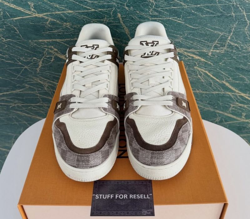STOC LIMITATI!! Adidasi / Sneakers Louis Vuitton Trainer Gri / Alb Marimi 36-45 Unisex