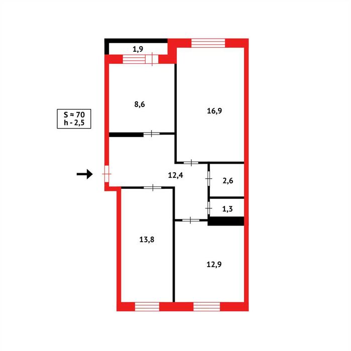**Продам 3х улуч.план. в Старом городе