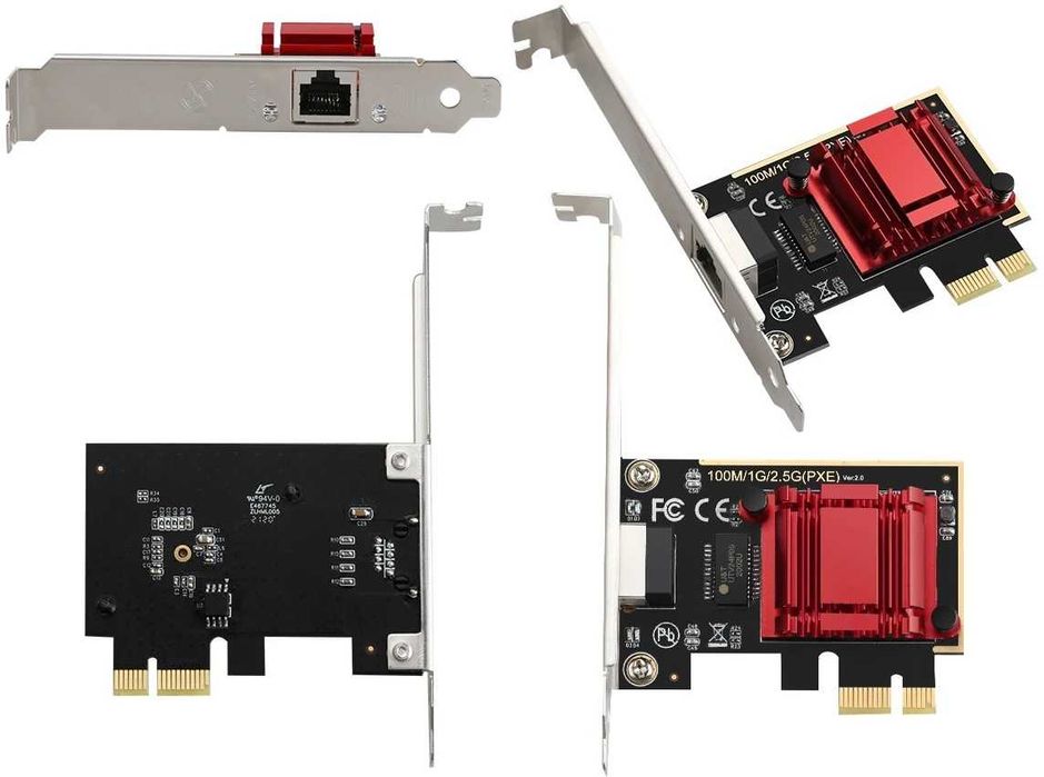 Сетевая карта PCIE на RJ45 1000 Мбит/с, 2500 Мбит/с