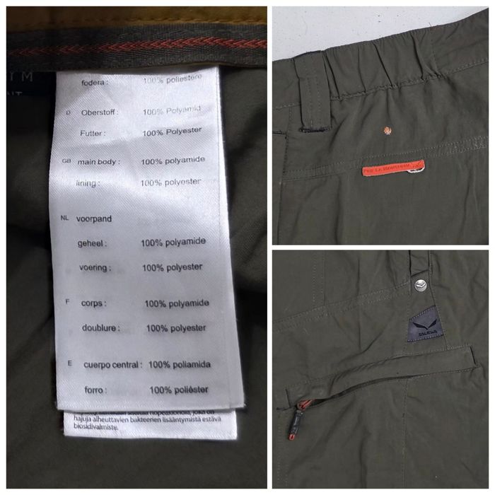 Pantaloni tehnici 2 în 1 Salewa Pordoi Drytons munte, trekking, vânătoare, padurar, nr. 102 sau M ptr. bărbați, dark olive