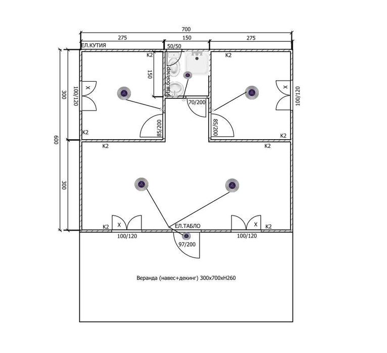 НА ИЗПЛАЩАНЕ - Сглобяема къща + веранда - 63м2