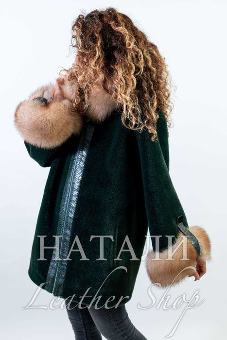 Дамски кожух от алпака с косъм Жаклин Black