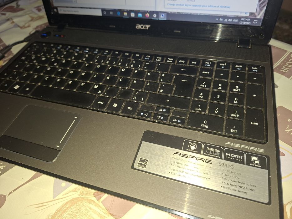Acer Aspire 5741g, Intel i5, Windows 10 Pro  + Office, 500 gb, 6 gb ram