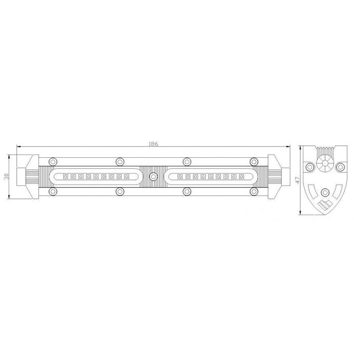 мощен led лед диоден бар 18.6 см 54w 18 led ултра тънък халоген ...
