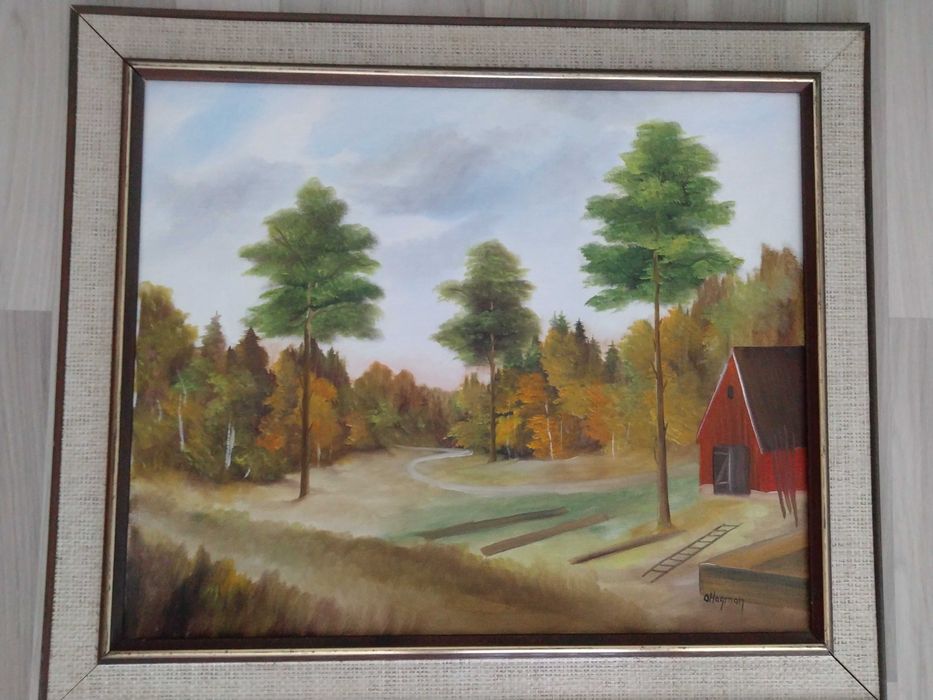 Tablou natura, ulei pe panza, semnat, investitie