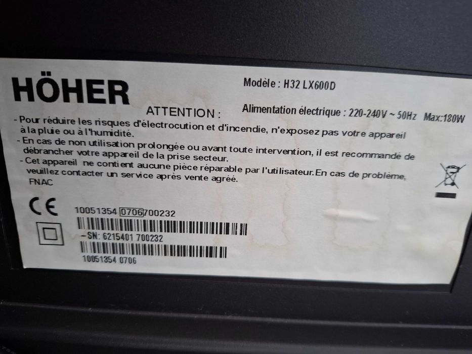 TV led, marca Honer, H32 LX 600 D