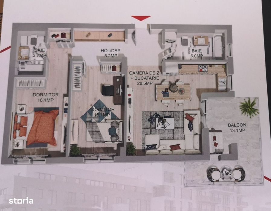 Vânzare Ap. 3 camere Maurer Residence,Terasă,Parcare și Boxă incluse